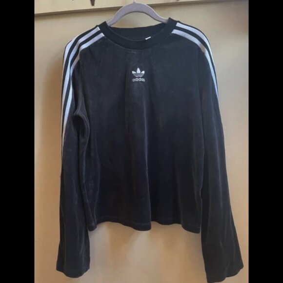 Adidas Velour Flared Sleeve Top - Picture 2 of 5